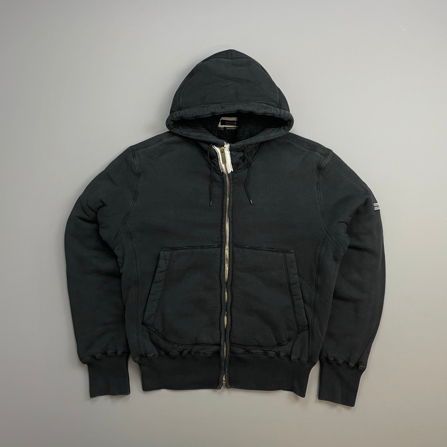 Stone Island Denims Black AW07 Fleece Lined Hooded Jacket