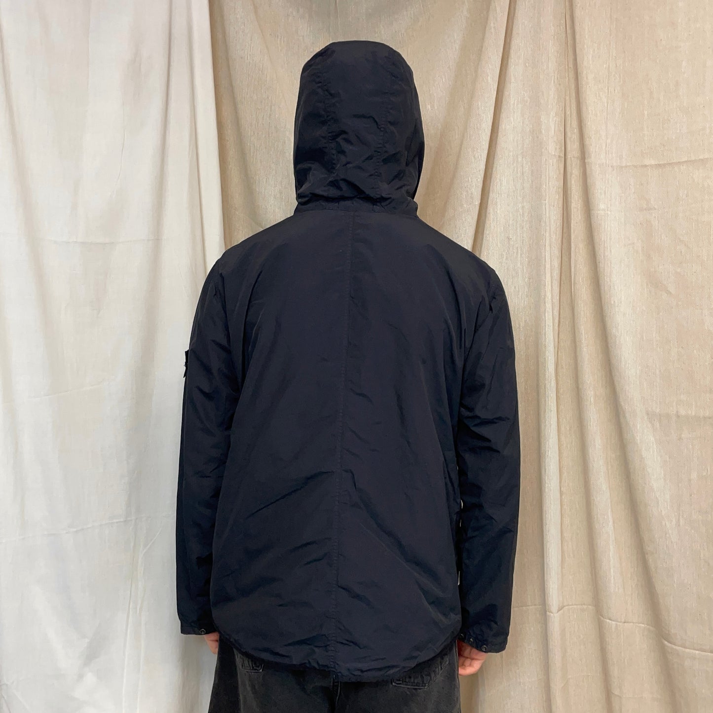 Stone Island Black AW10 Tela Resinata Coated Hooded Windbreaker Jacket