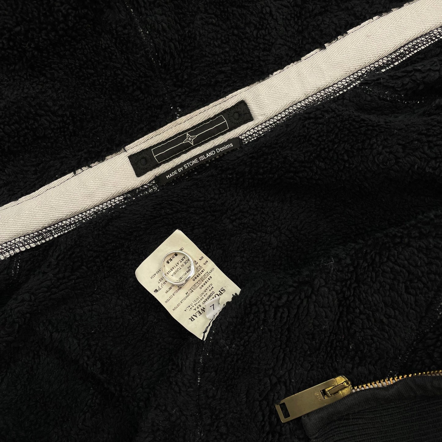 Stone Island Denims Black AW07 Fleece Lined Hooded Jacket
