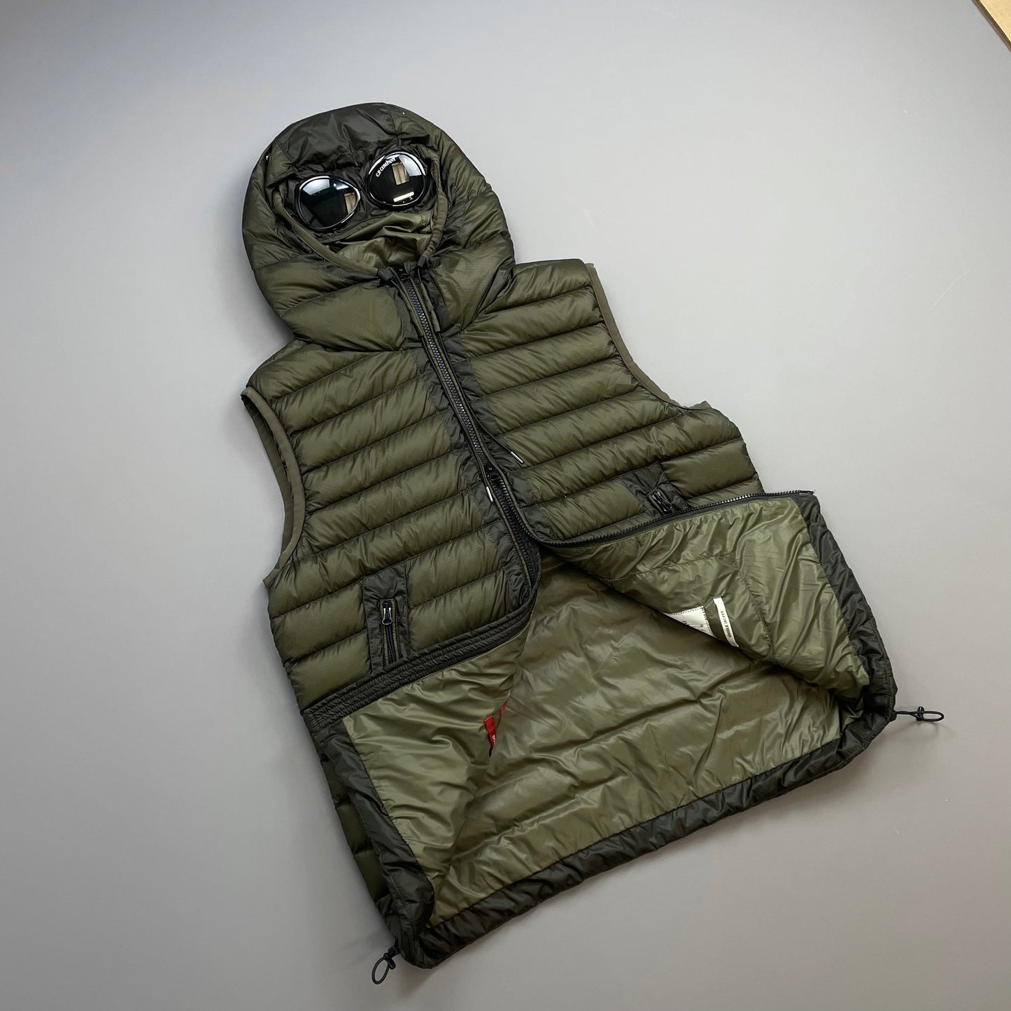 C.P. Company Khaki Green DD Shell Goggle Gilet Vest