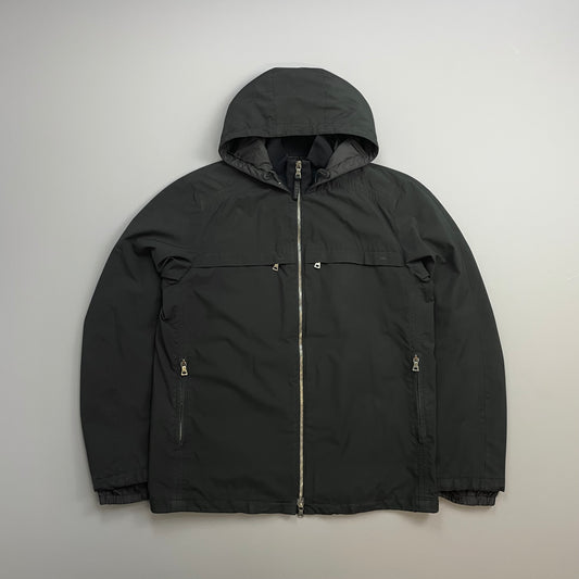 Prada Sport Black 2006 Lined Hooded Nylon Windbreaker Jacket