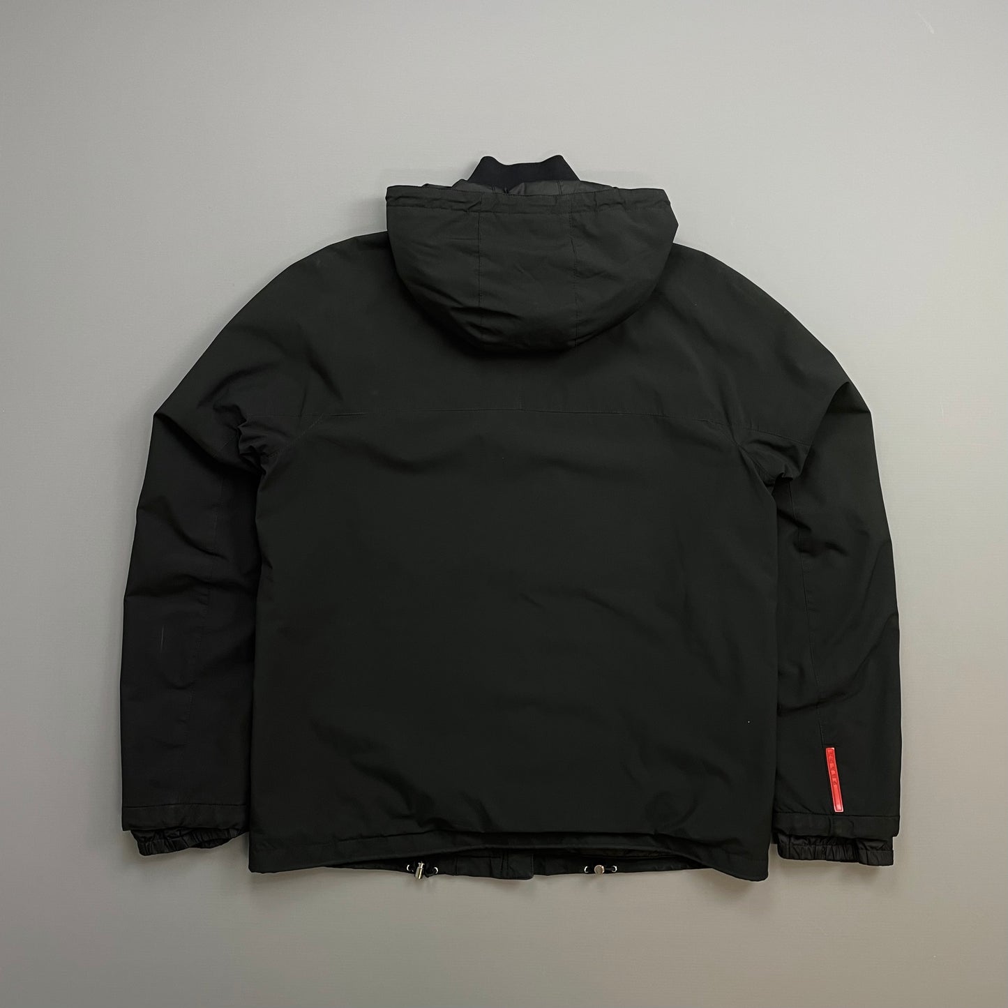 Prada Sport Black 2006 Lined Hooded Nylon Windbreaker Jacket