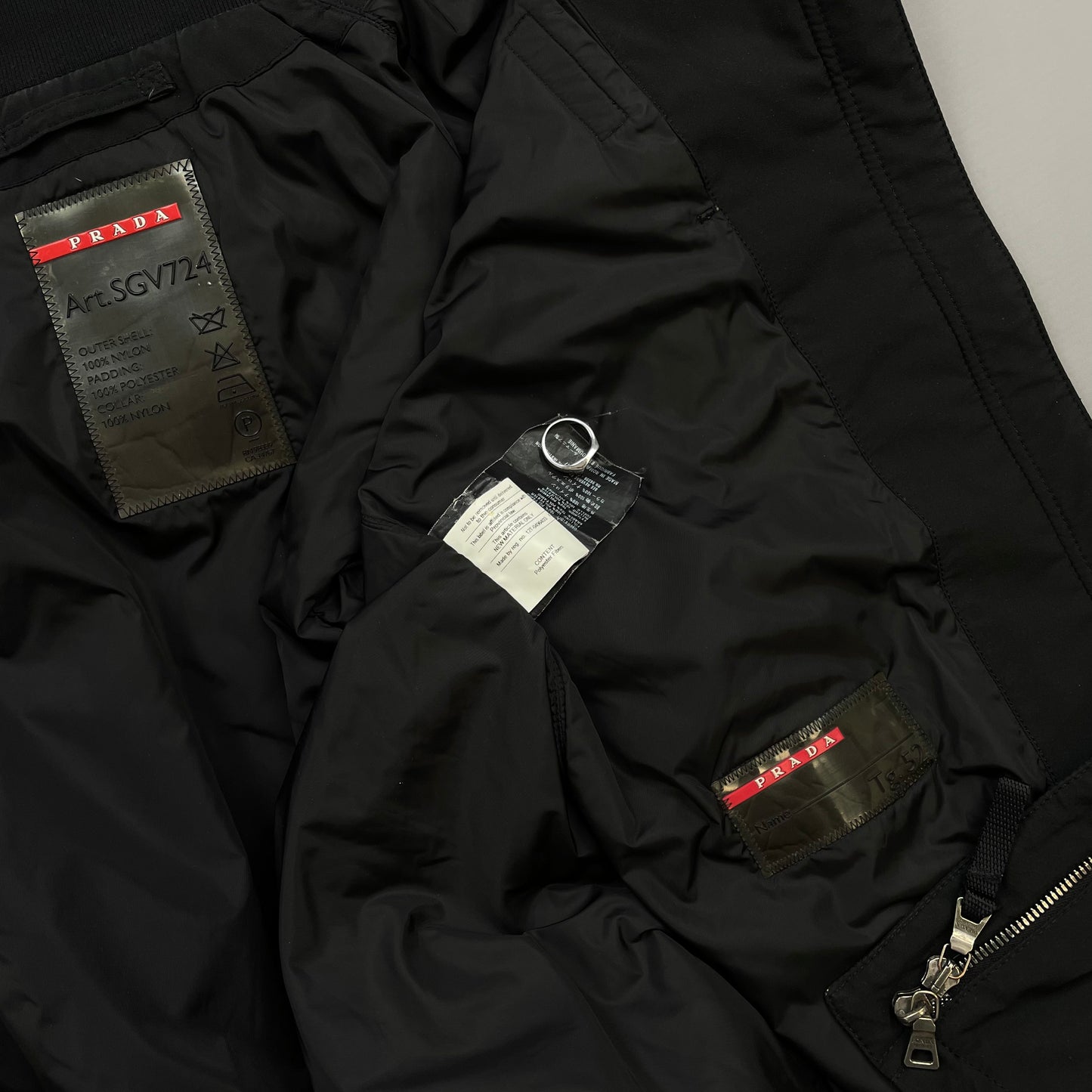 Prada Sport Black 2006 Lined Hooded Nylon Windbreaker Jacket