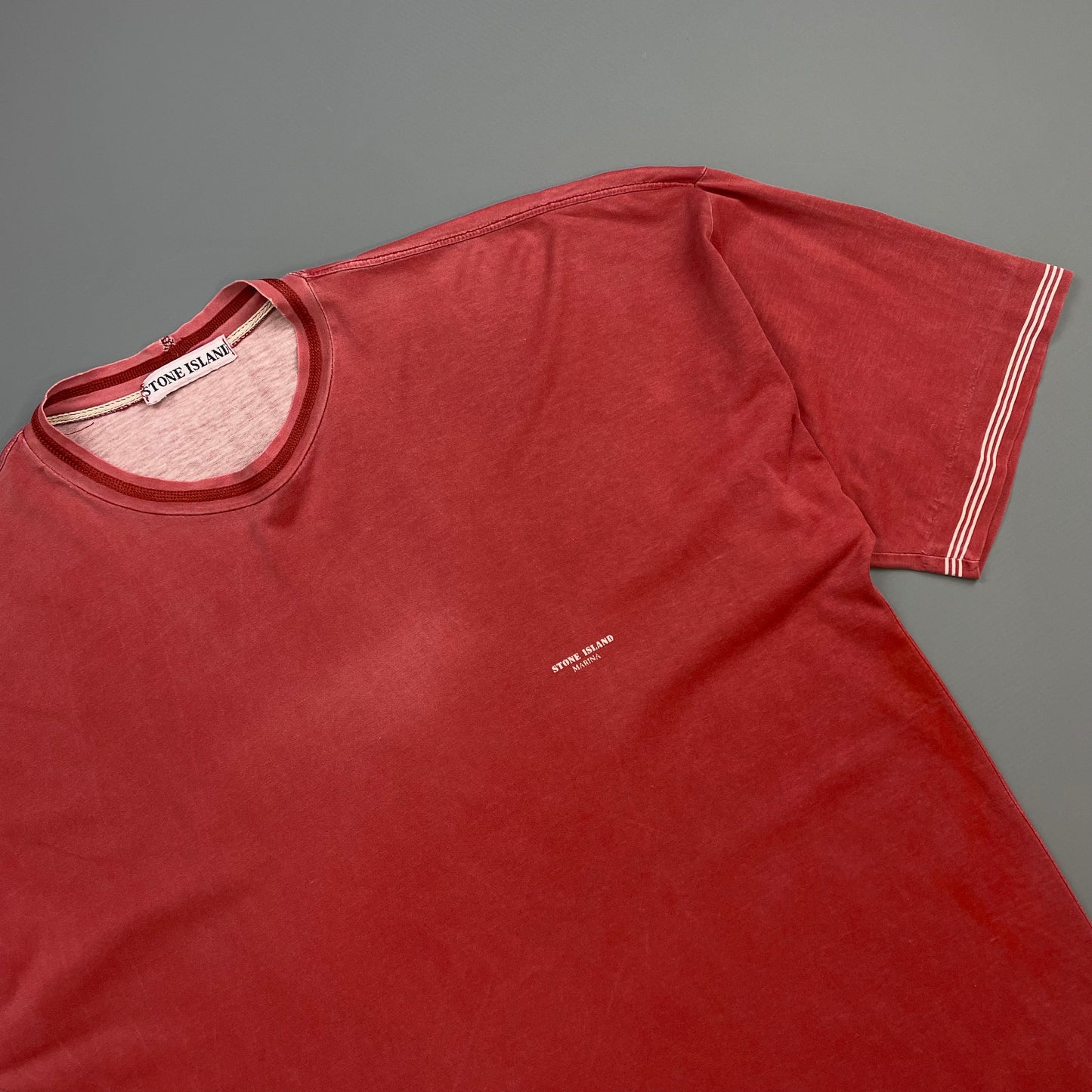 Stone Island Marina Red 80s Cotton Spellout Tee