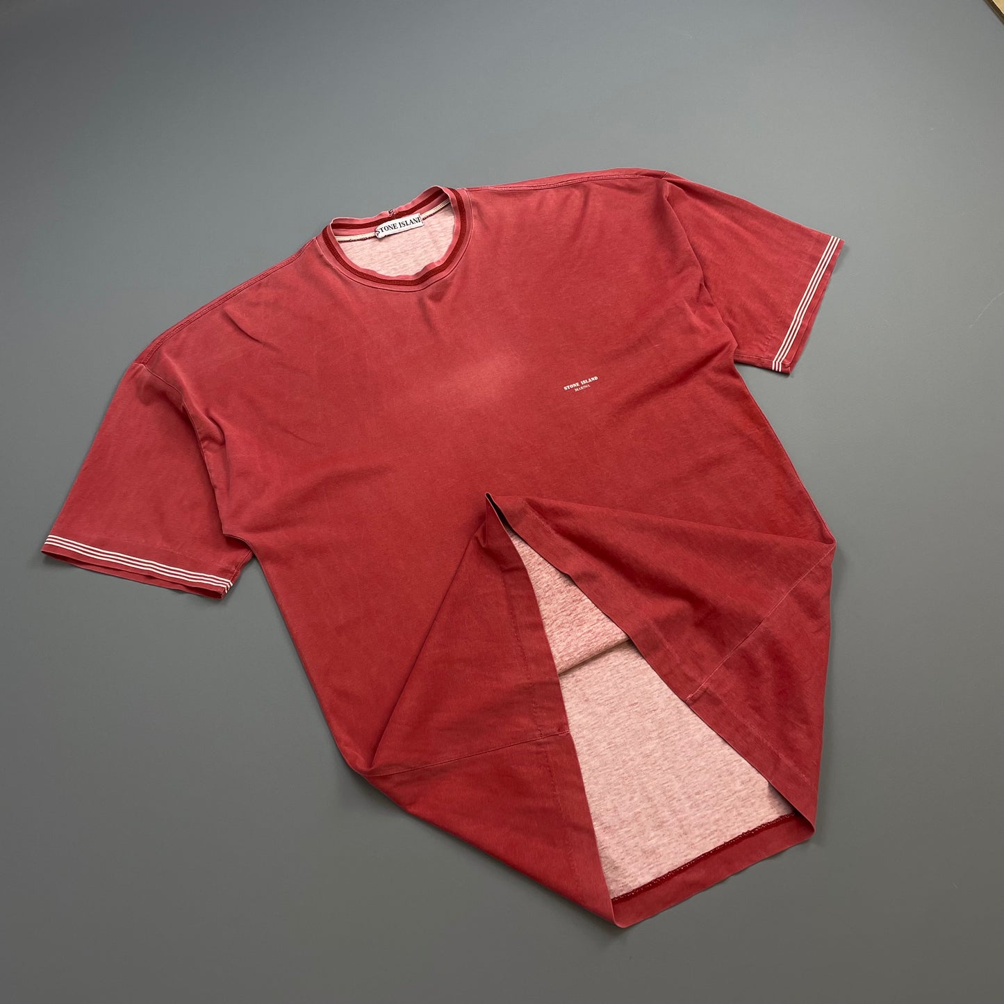 Stone Island Marina Red 80s Cotton Spellout Tee