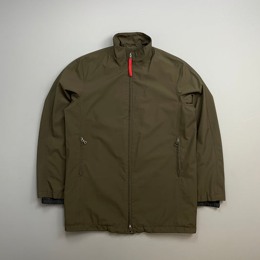 Prada Sport Khaki Brown 00s Goretex Waterproof Lined Trench Coat