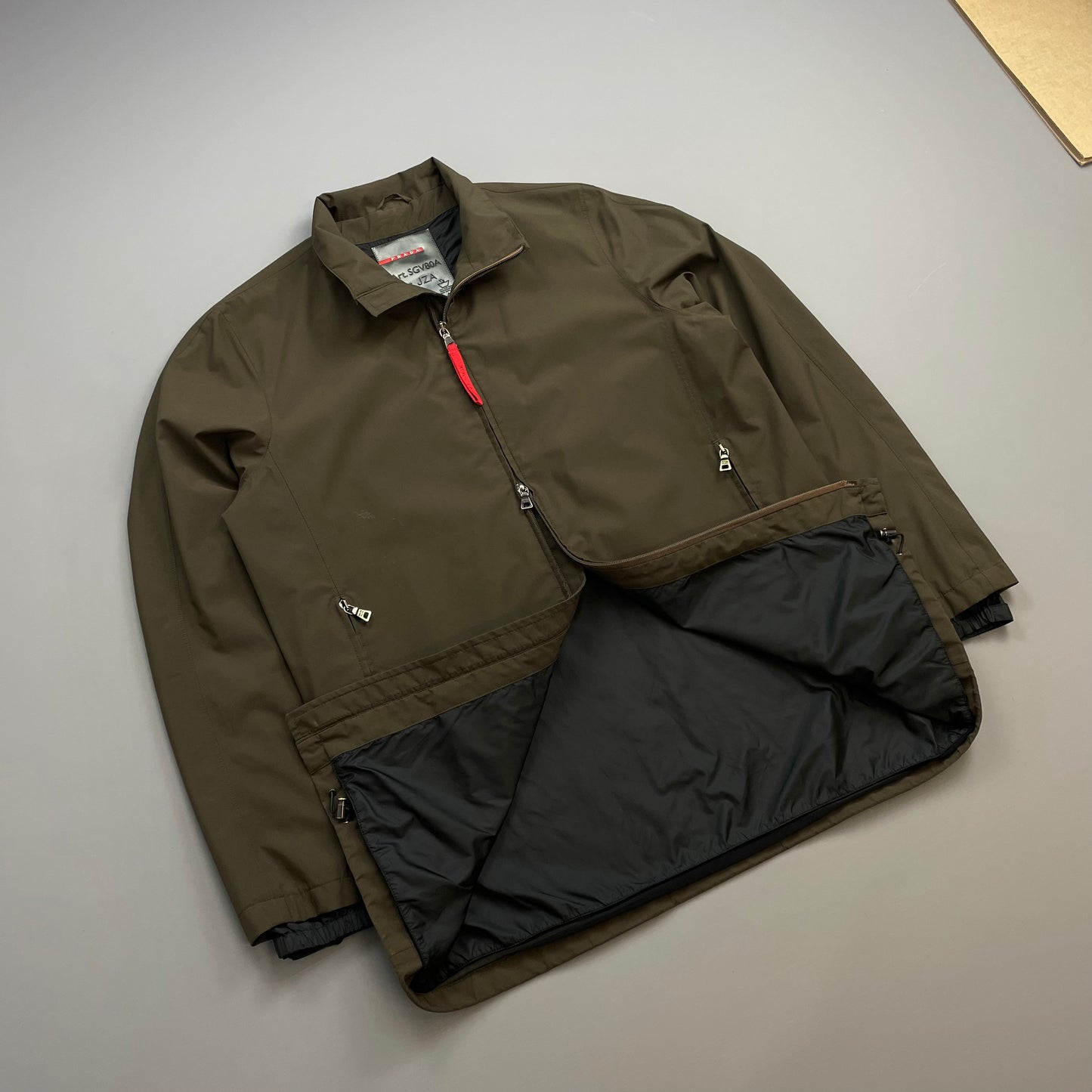 Prada Sport Khaki Brown 00s Goretex Waterproof Lined Trench Coat