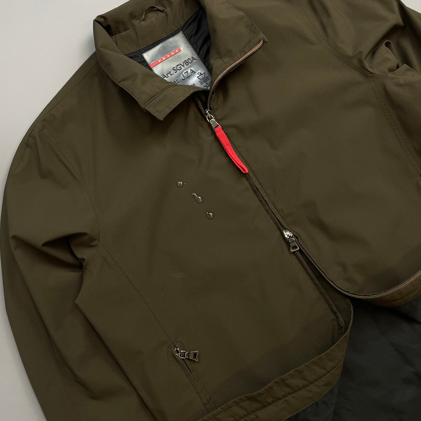 Prada Sport Khaki Brown 00s Goretex Waterproof Lined Trench Coat