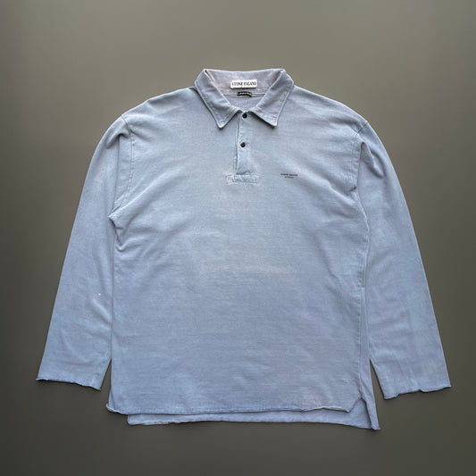 Stone Island Blue 90s Marina Long Sleeve Polo Shirt