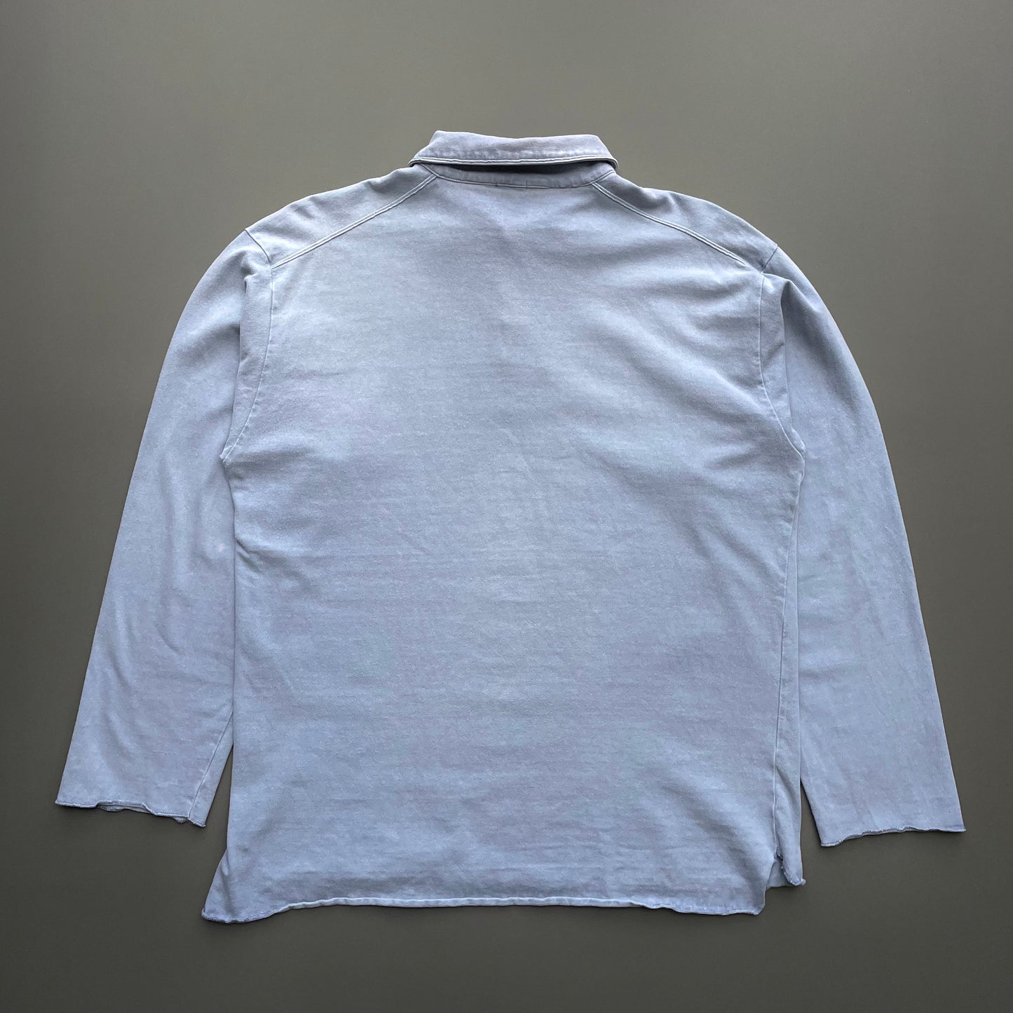 Stone Island Blue 90s Marina Long Sleeve Polo Shirt