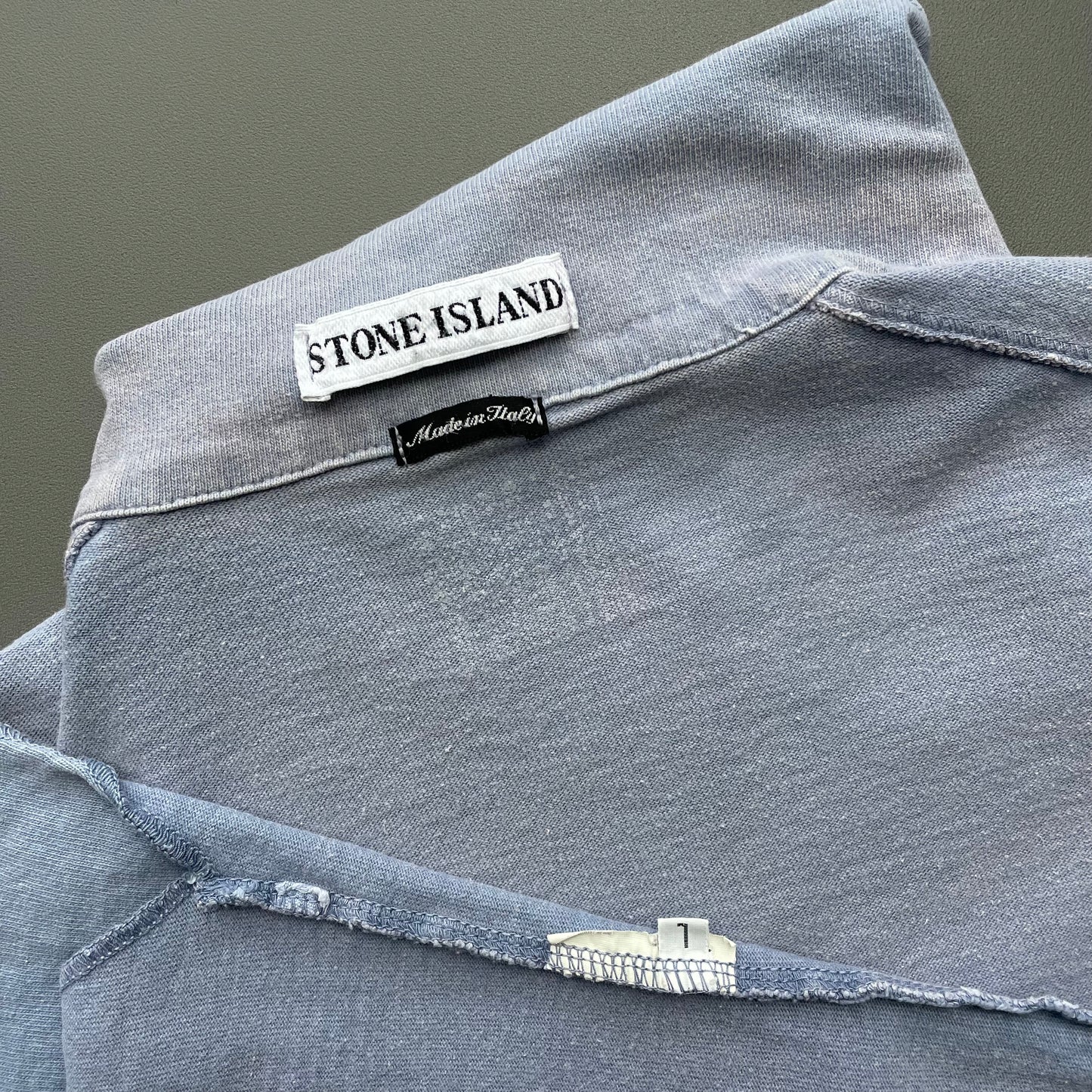 Stone Island Blue 90s Marina Long Sleeve Polo Shirt