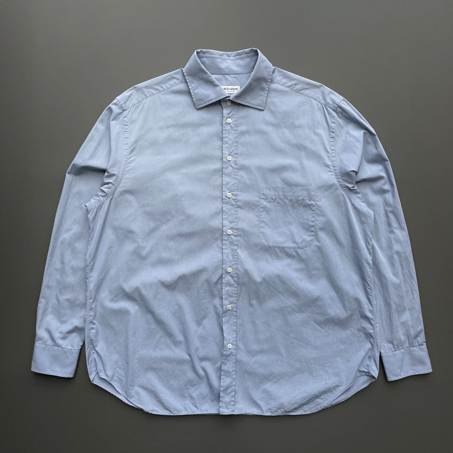 Armani Le Collezioni Blue 90s Dress Shirt