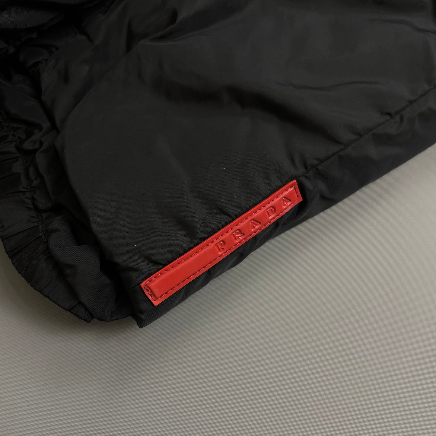 Prada Sport Black 00s Nylon Padded Concealed Hood Longline Jacket