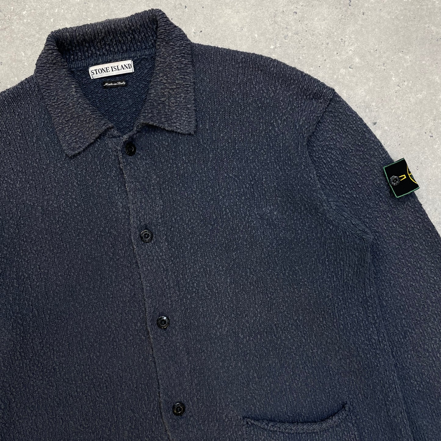 Stone Island Grey Chenille Knit Cardigan SS96