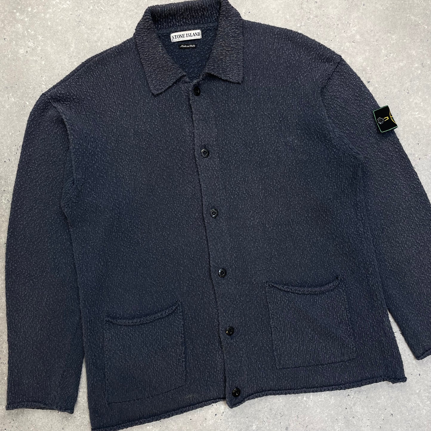 Stone Island Grey Chenille Knit Cardigan SS96