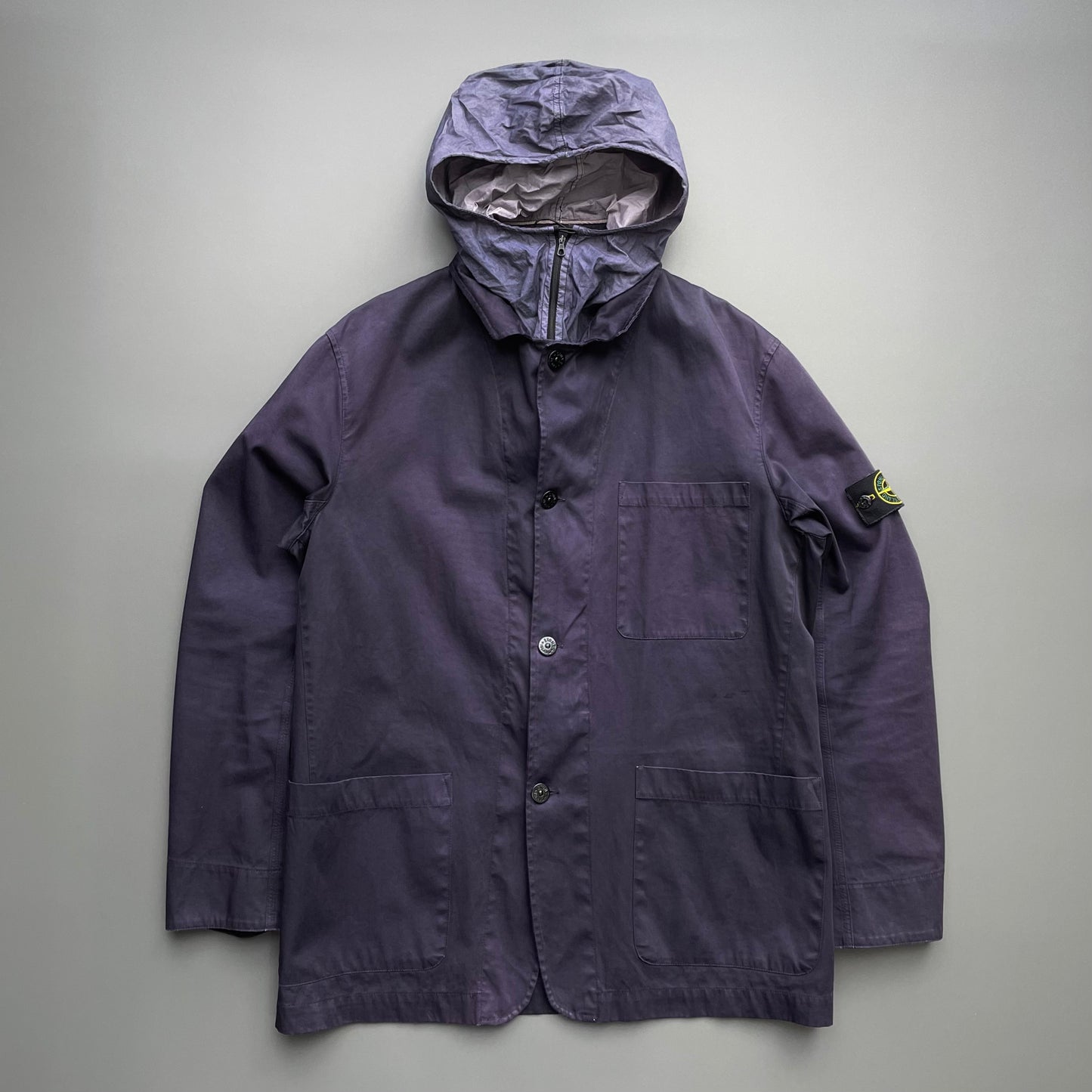 Stone Island Navy SS05 Concealed Hood Chore Jacket