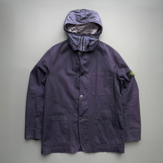 Stone Island Navy SS05 Concealed Hood Chore Jacket