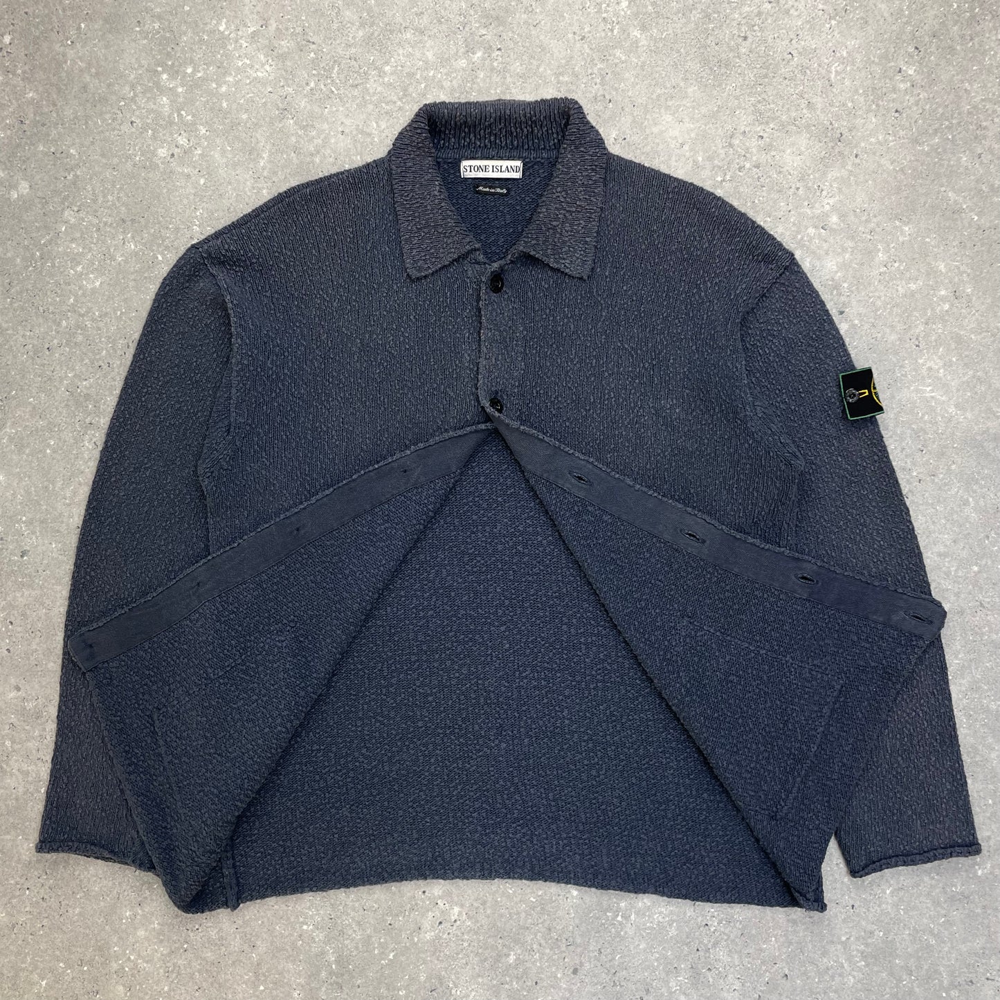Stone Island Grey Chenille Knit Cardigan SS96