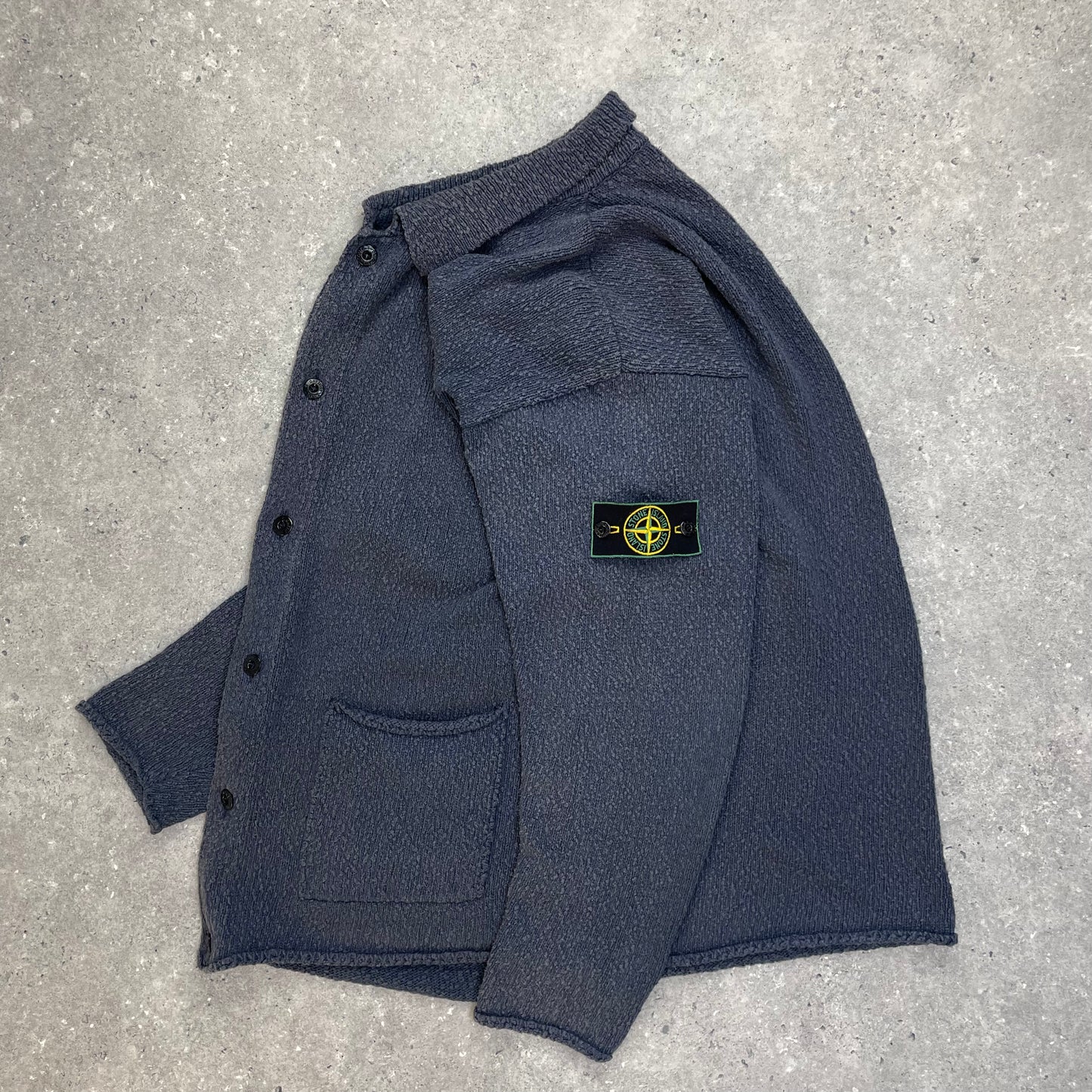 Stone Island Grey Chenille Knit Cardigan SS96