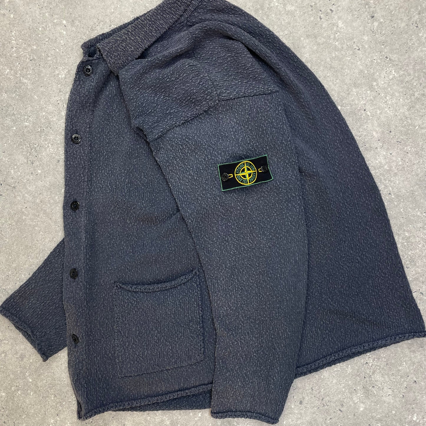 Stone Island Grey Chenille Knit Cardigan SS96