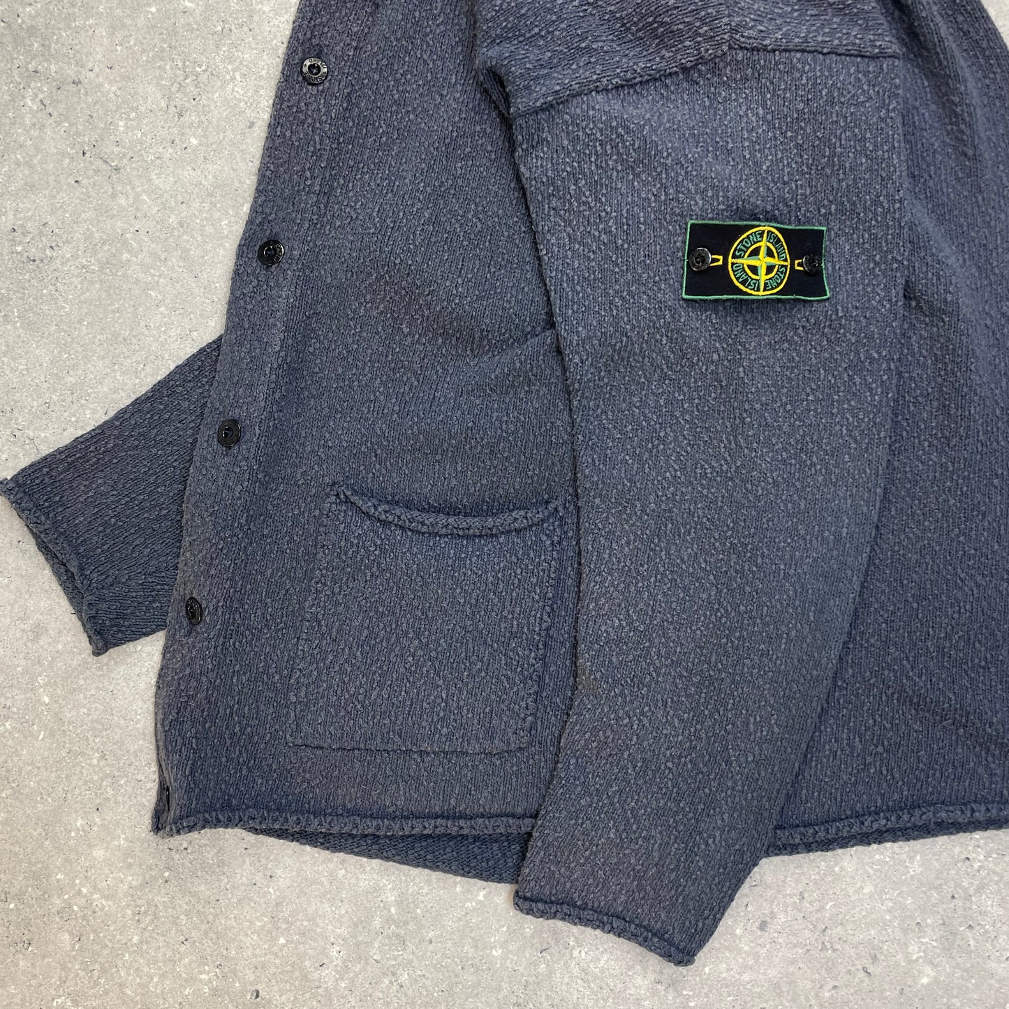 Stone Island Grey Chenille Knit Cardigan SS96