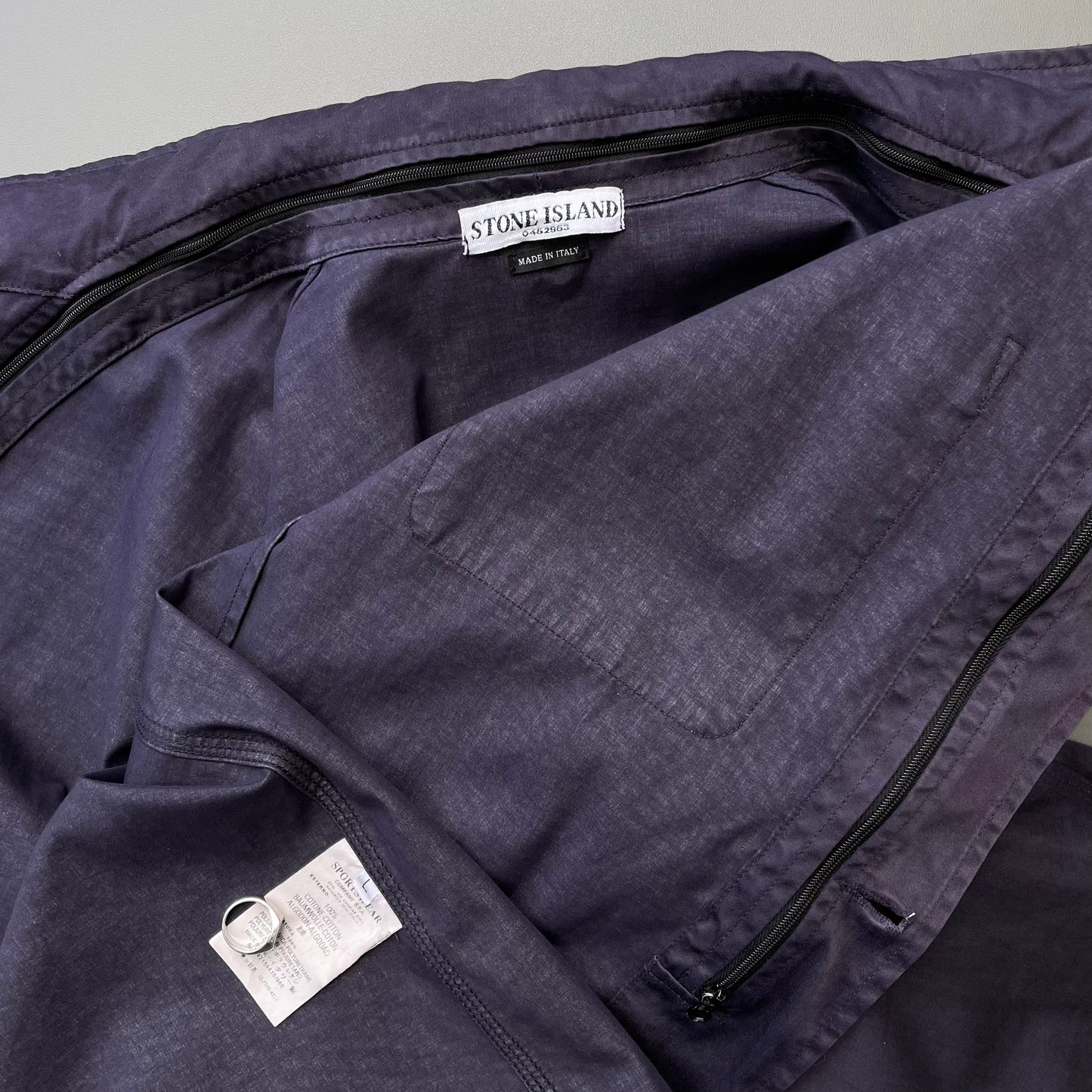 Stone Island Navy SS05 Concealed Hood Chore Jacket