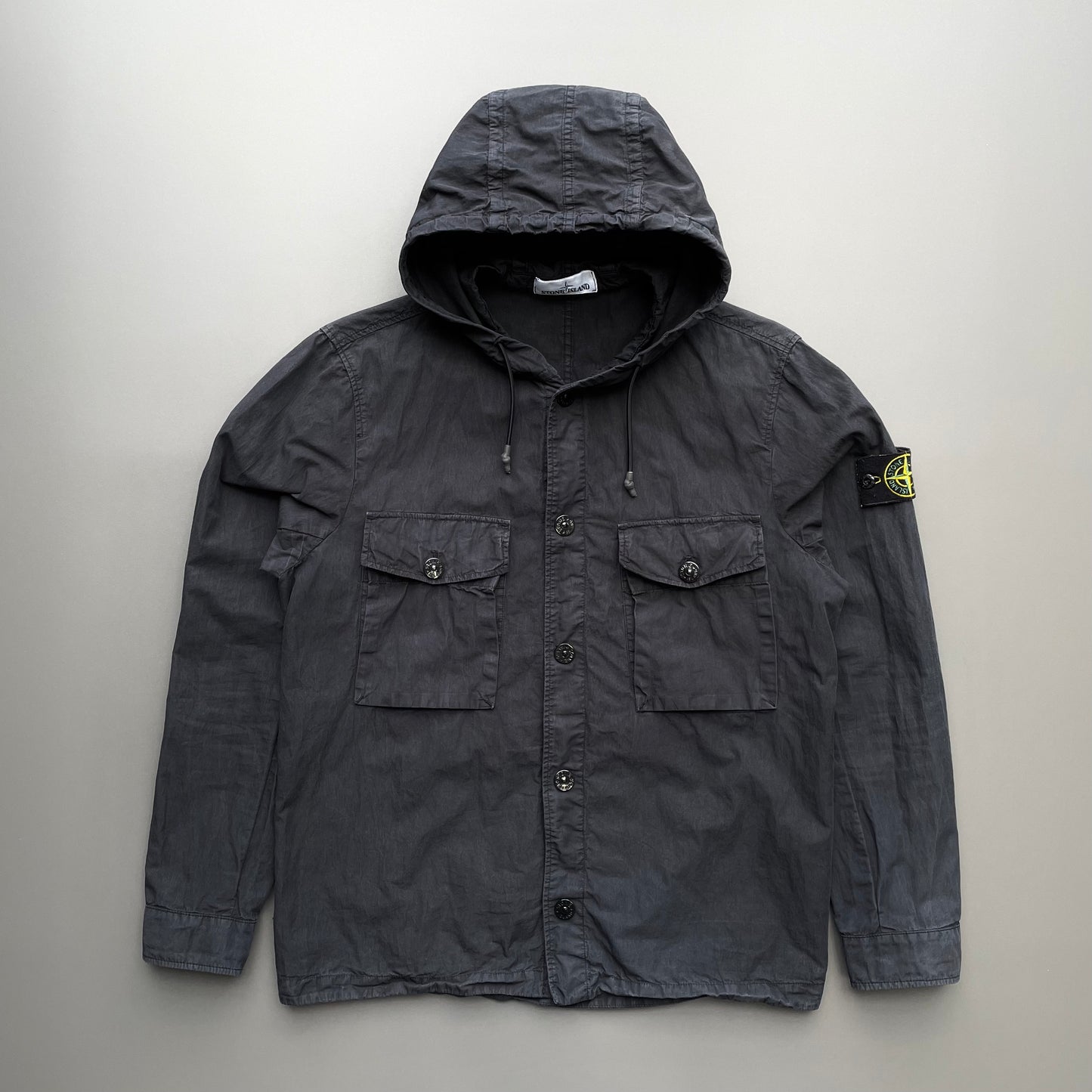 Stone Island Black SS20 Hooded Overshirt Jacket