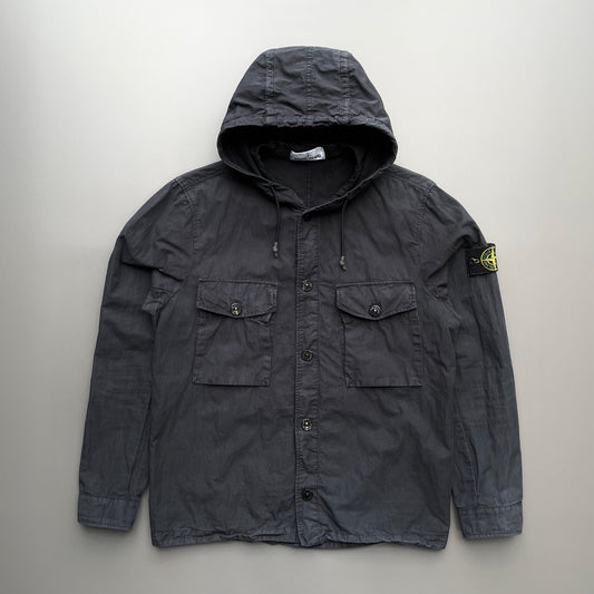 Stone Island Black SS20 Hooded Overshirt Jacket