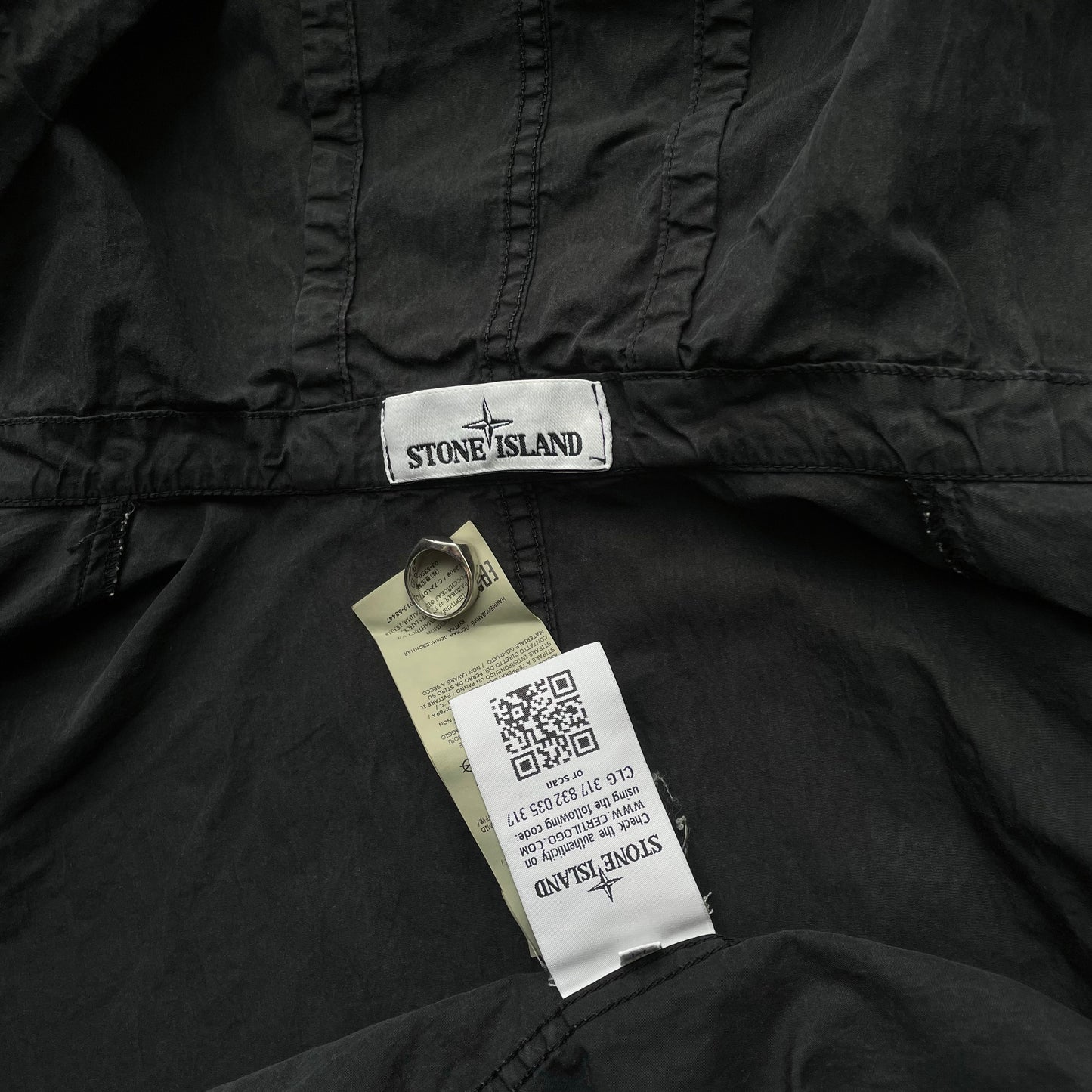 Stone Island Black SS20 Hooded Overshirt Jacket