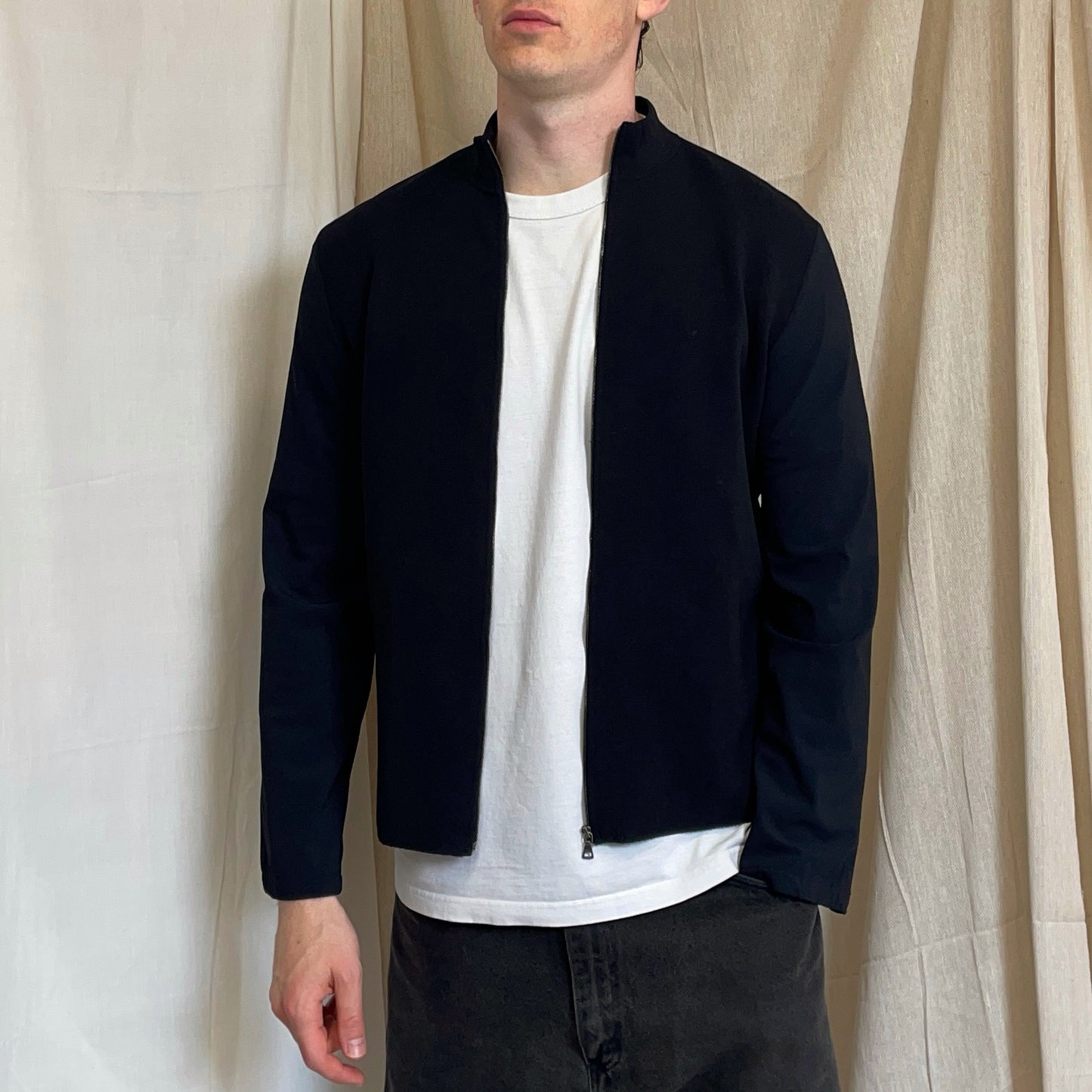 Prada Sport Navy SS00 Lightweight Zip-Through Nylon Panelled Jacket