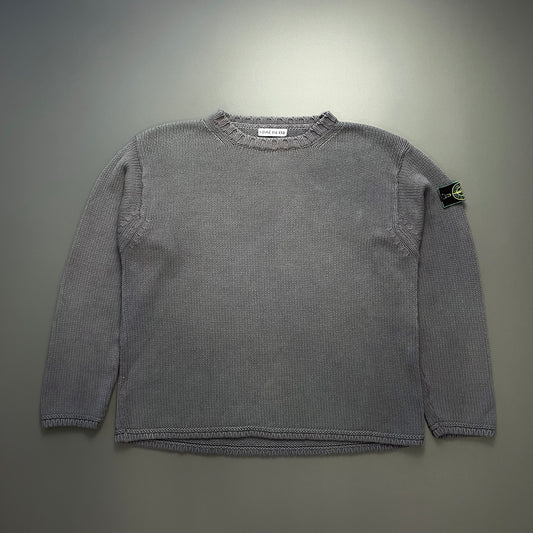 Stone Island Grey AW99 Heavyweight Knit Crewneck Jumper