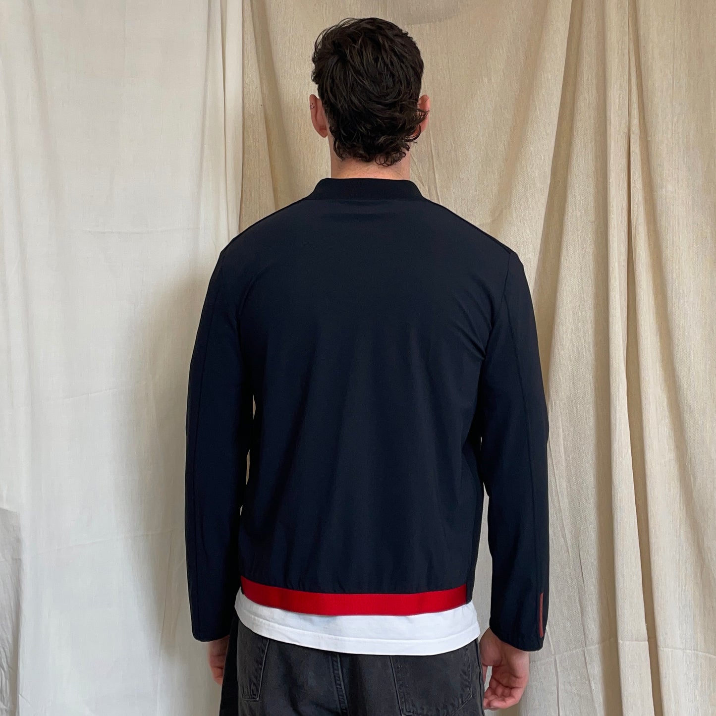 Prada Sport Navy SS00 Lightweight Zip-Through Nylon Panelled Jacket