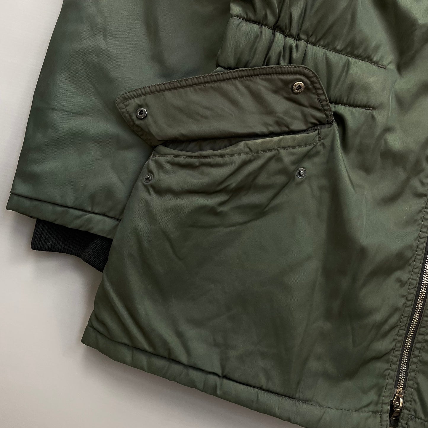 Prada Milano Green 2006 Nylon Sheep Fur Ski-Style Utility Hooded Jacket