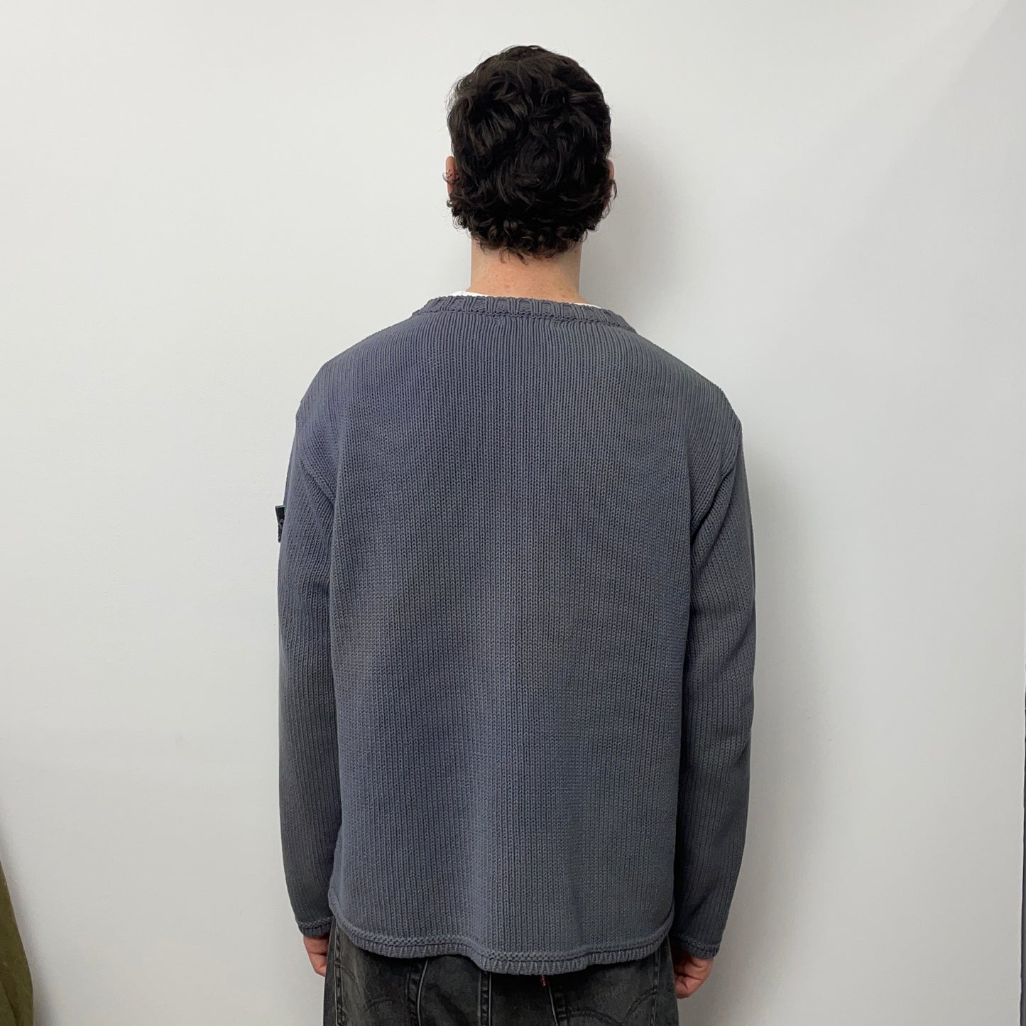 Stone Island Grey AW99 Heavyweight Knit Crewneck Jumper