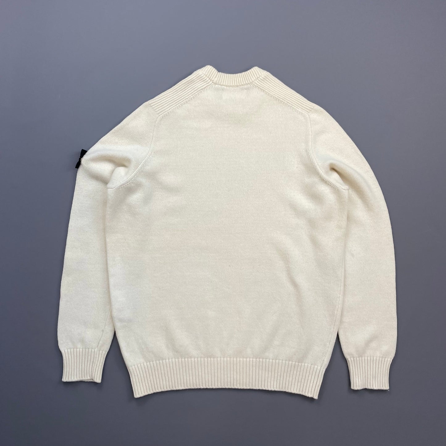 Stone Island Cream AW18 Midweight Wool Knit Crewneck Jumper