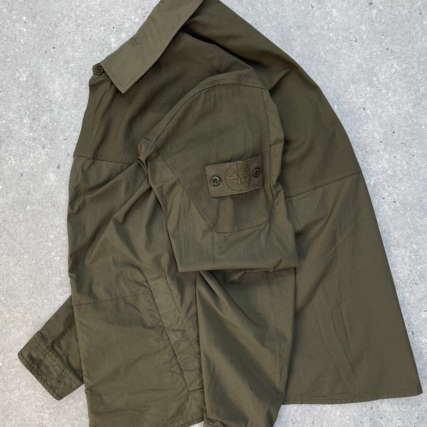 Stone Island Khaki Green Ghost Overshirt Jacket