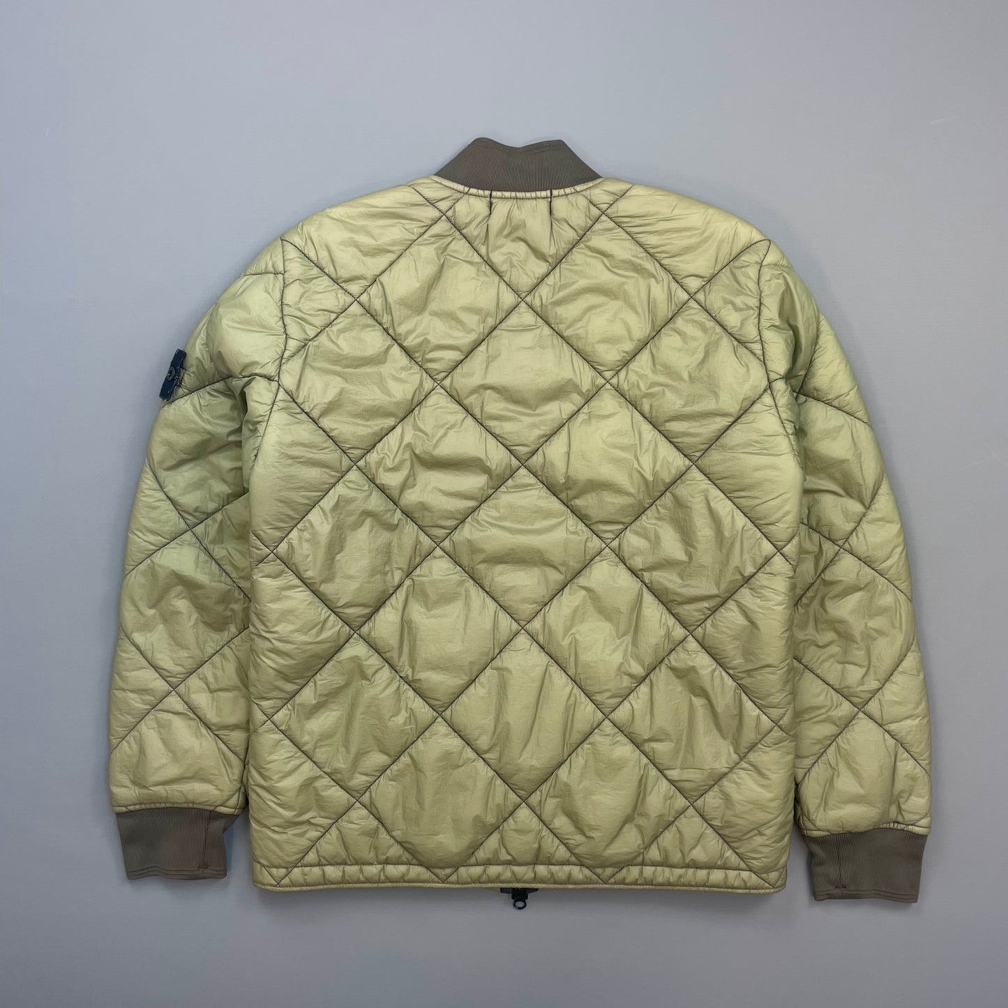 Stone Island Olive Green AW18 Micro Yarn Quilted Bomber Jacket