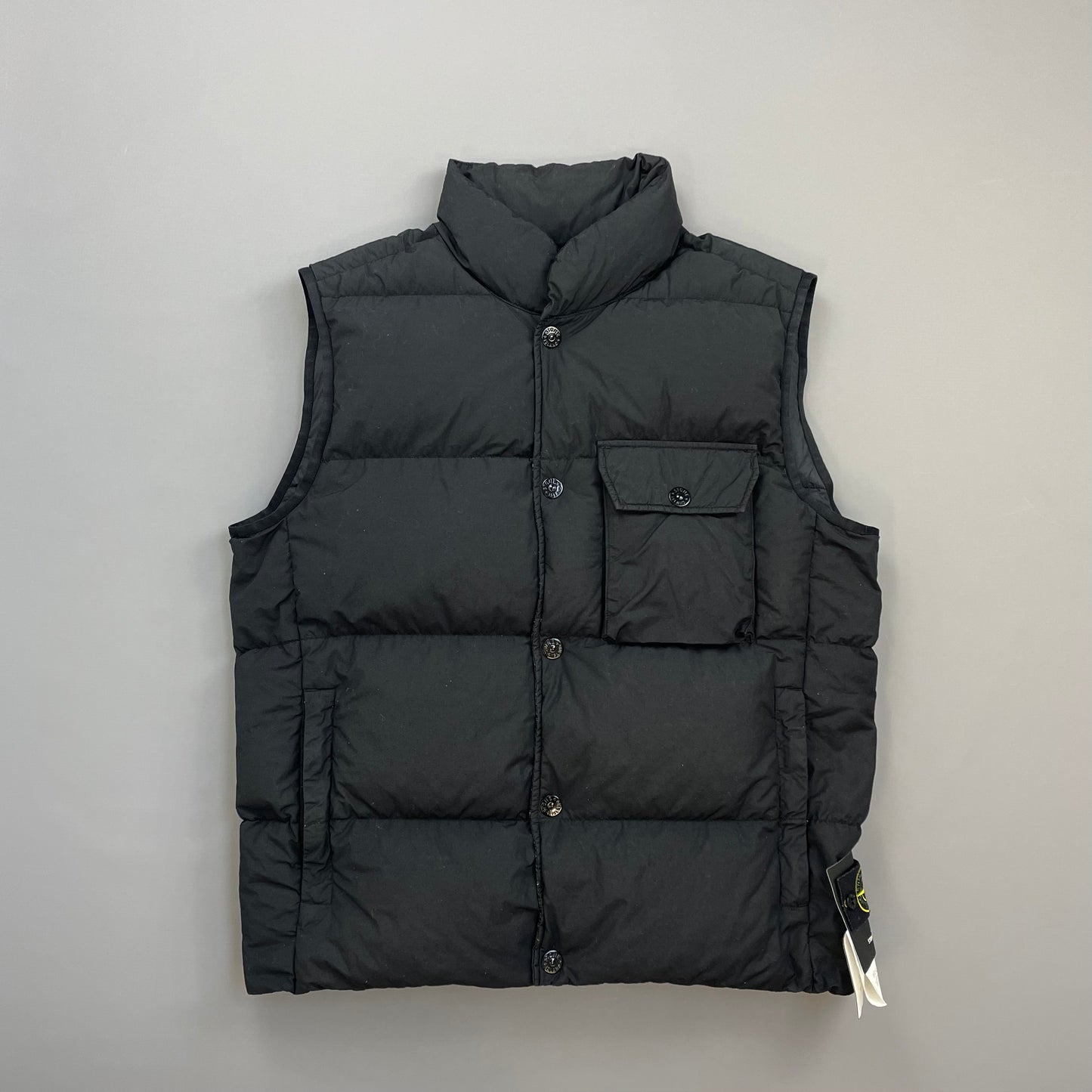 Stone Island Black AW21 Naslan Light Watro Down TC Puffer Gilet Vest