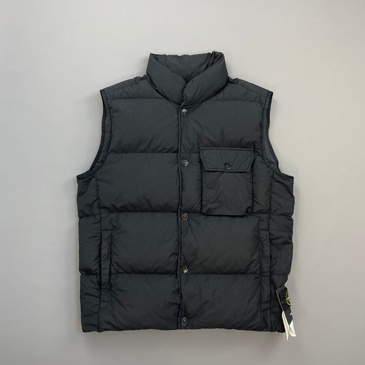 Stone Island Black AW21 Naslan Light Watro Down TC Puffer Gilet Vest