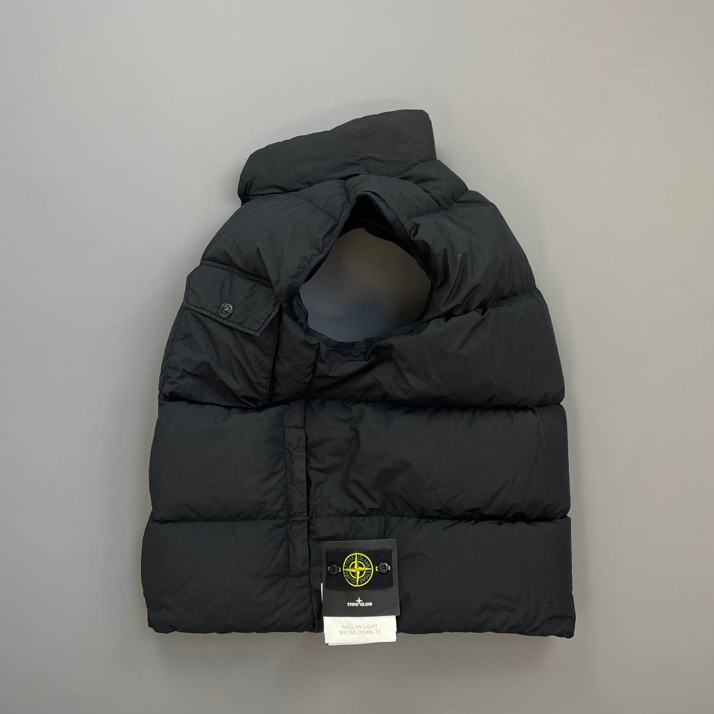 Stone Island Black AW21 Naslan Light Watro Down TC Puffer Gilet Vest
