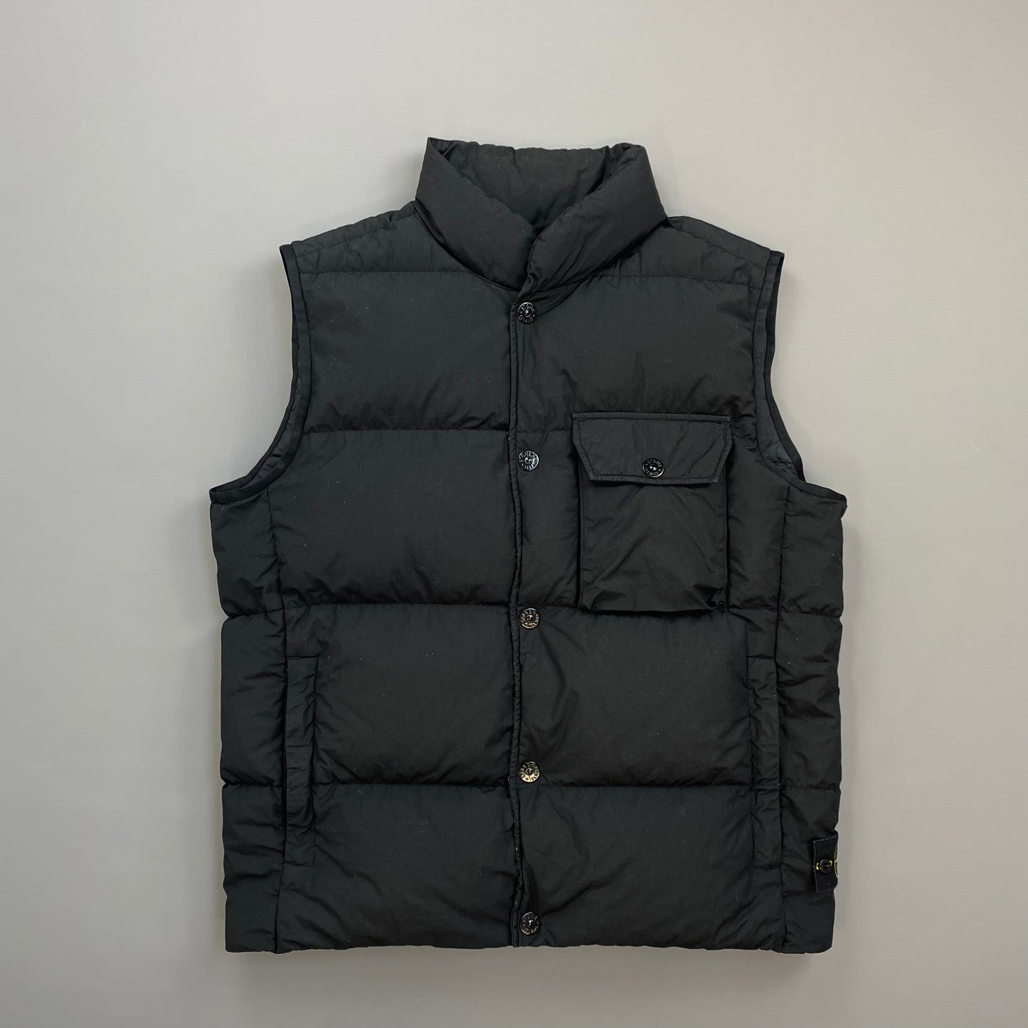 Stone Island Black AW21 Naslan Light Watro Down TC Puffer Gilet Vest