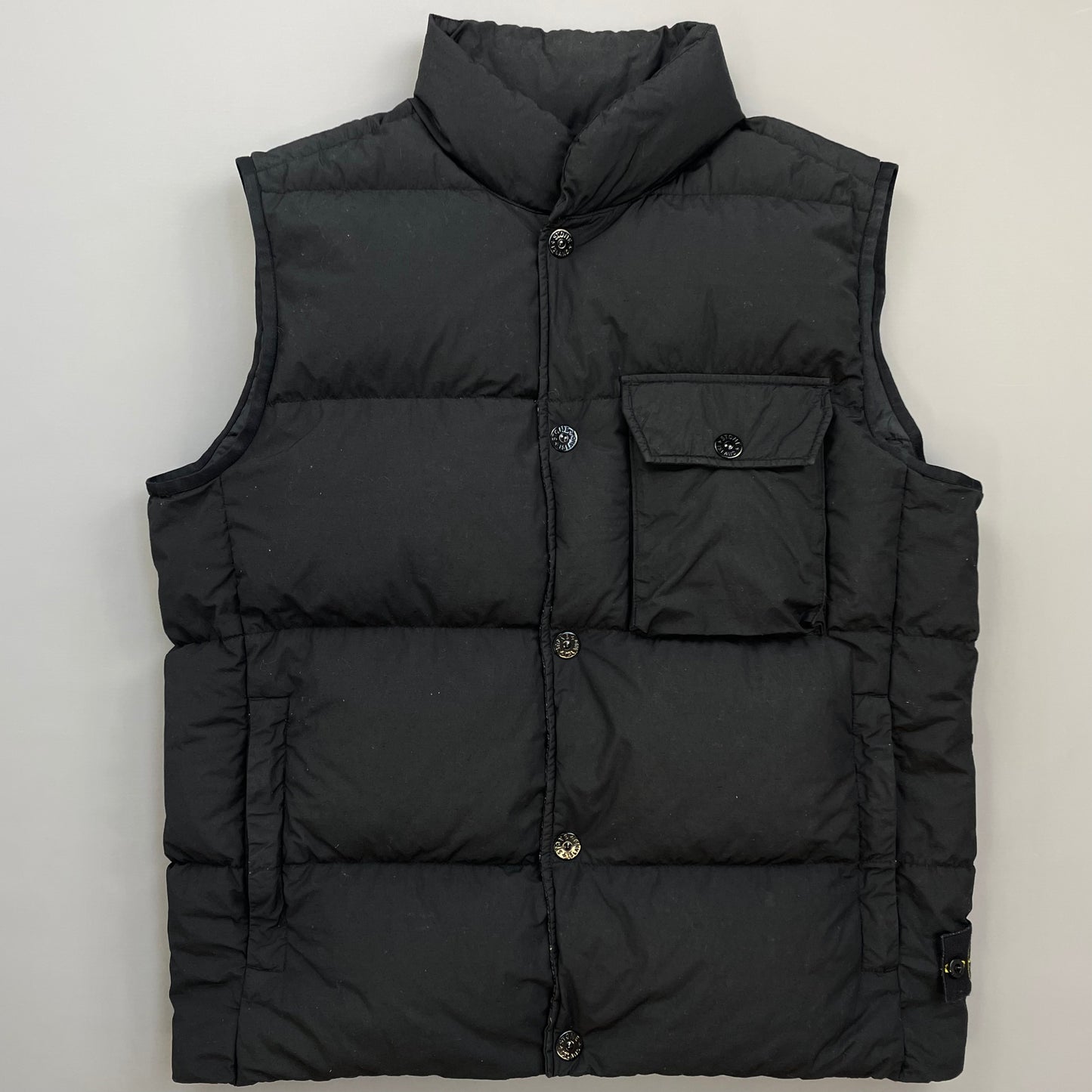 Stone Island Black AW21 Naslan Light Watro Down TC Puffer Gilet Vest