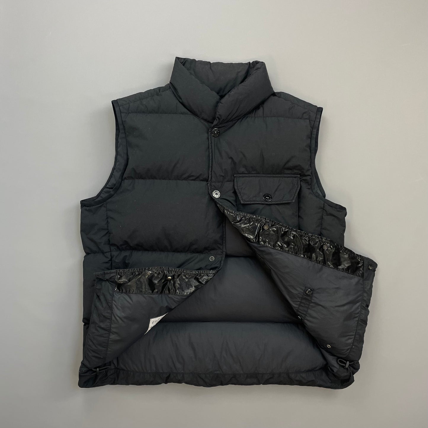 Stone Island Black AW21 Naslan Light Watro Down TC Puffer Gilet Vest