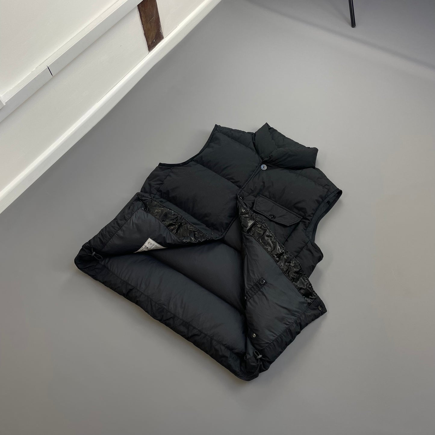 Stone Island Black AW21 Naslan Light Watro Down TC Puffer Gilet Vest