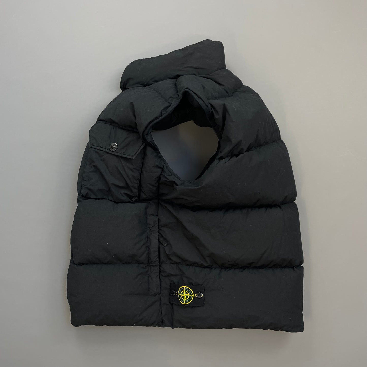 Stone Island Black AW21 Naslan Light Watro Down TC Puffer Gilet Vest
