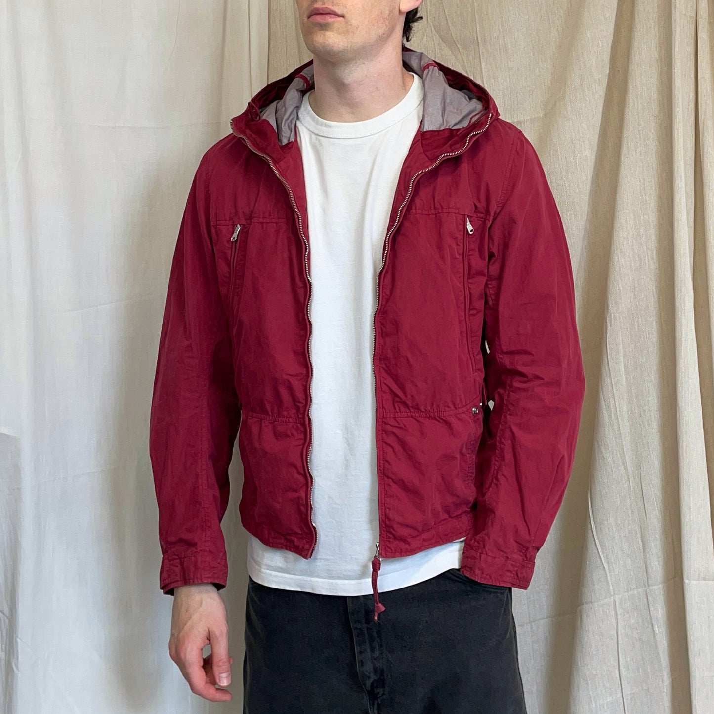 C.P. Company Red SS05 Coated Cotton Hooded Windbreaker Jacket