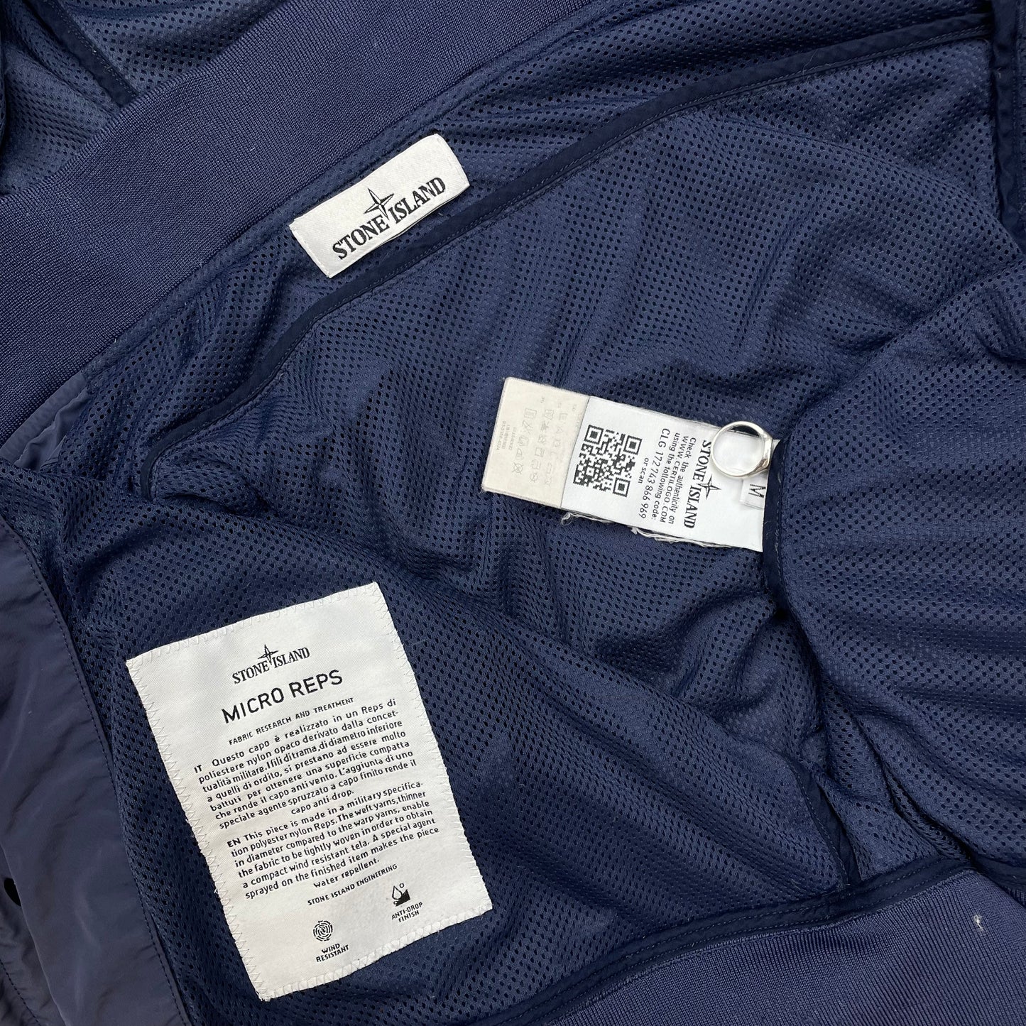 Stone Island Blue Micro Reps Hooded Jacket