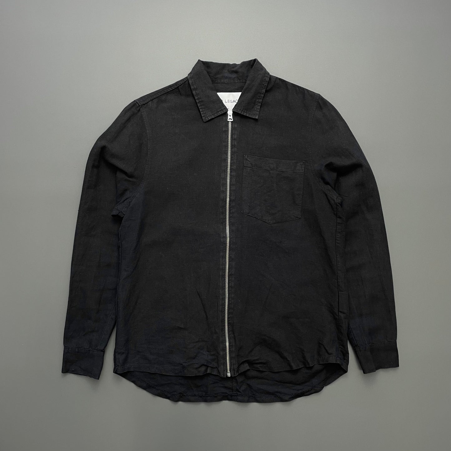 Our Legacy Black SS16 Linen Blend Zip Shirt