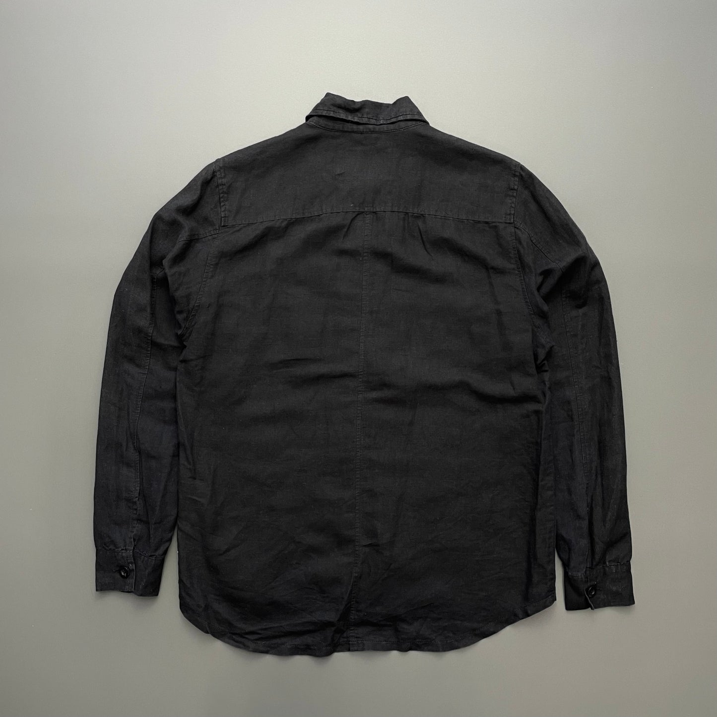 Our Legacy Black SS16 Linen Blend Zip Shirt