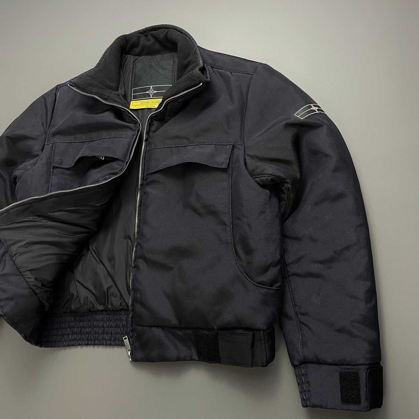 Stone Island Denims AW09 Canvas Nylon Funnel Neck Padded Jacket